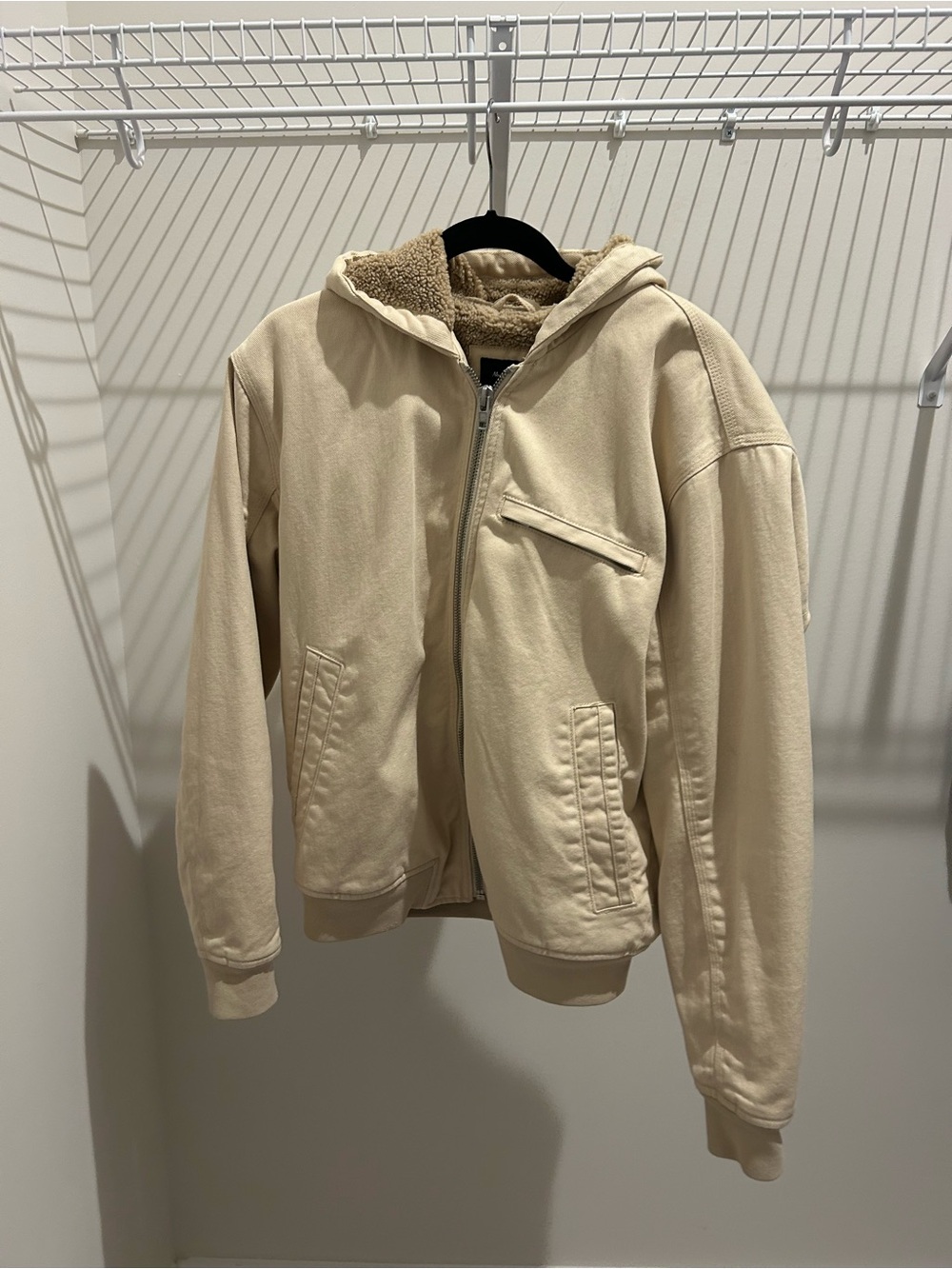 Abercrombie & Fitch Cream Zip-Up Hooded Jacket